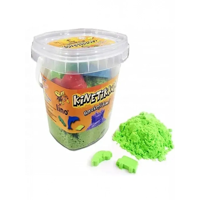Lino Kinetik Kum 500 gr Yeşil Kova + 3 Kalıp