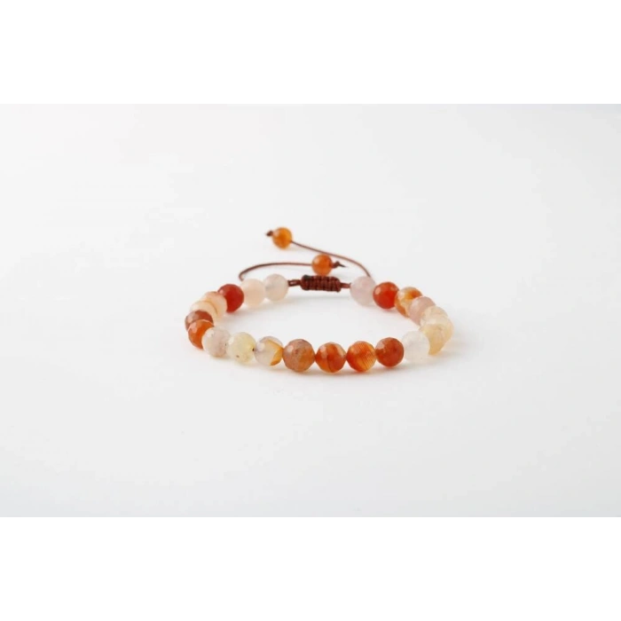 Madagaskar Akiği 6mm Merdiven Kapama Doğal Taş Bileklik