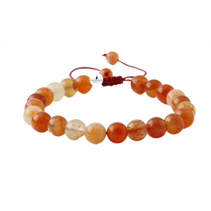 Madagaskar Akiği 8mm Merdiven Kapama Doğal Taş Bileklik