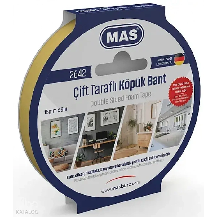 Mas 2642 Çift Taraflı Köpük Bant 15 x 5 mm