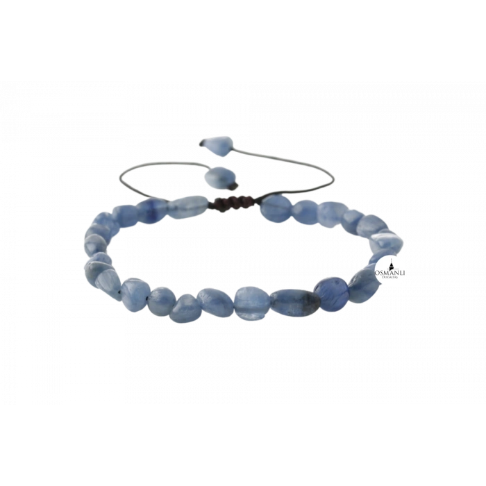 Mavi Kiyanit Natürel Kesim Doğal Taş Bileklik