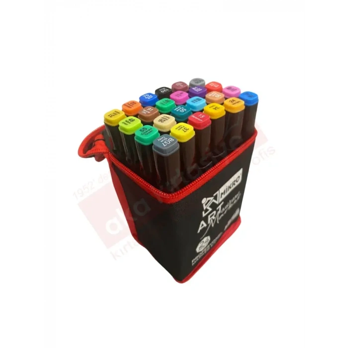 Mikro Art Çift Taraflı Marker Seti 24 Renk