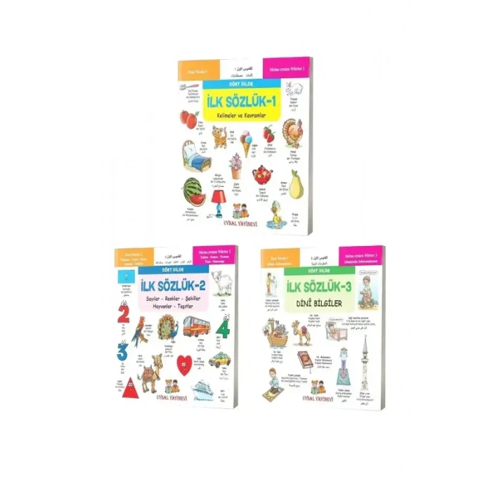 Minikler İçin Dört Dilde Resimli İlk Sözlük 3 Kitap Set