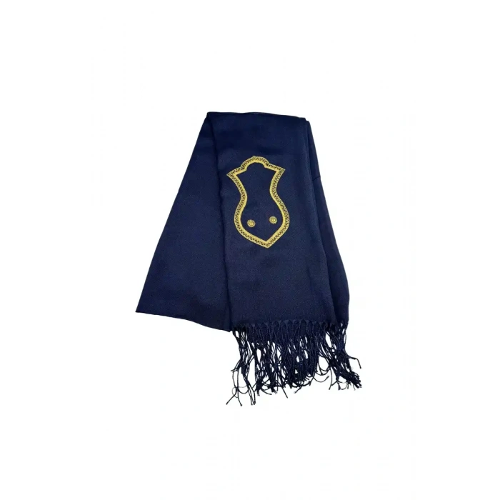 Nali Şerif İşlemeli Şal Lacivert