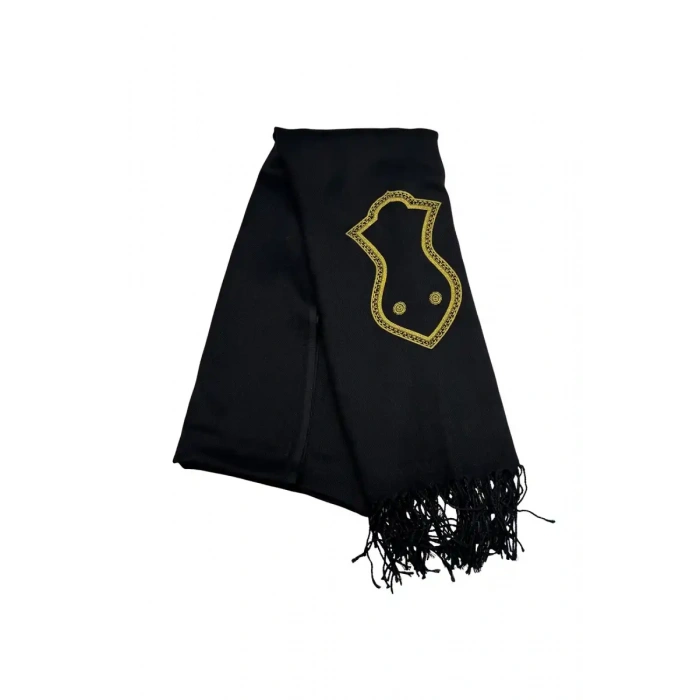 Nali Şerif İşlemeli Şal Siyah