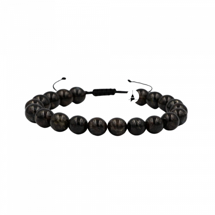 Nuummite 8mm Merdiven Kapama Doğal Taş Bileklik