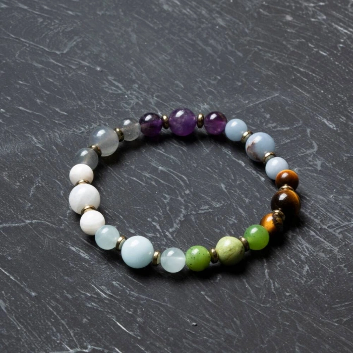 Osmanlı Doğal Taş Sertifikalı Kova Burcu Doğal Taş Bileklik