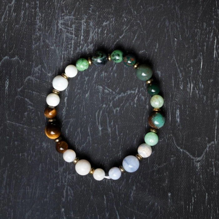 Osmanlı Doğal Taş Sertifikalı Yengeç Burcu Doğal Taş Bileklik