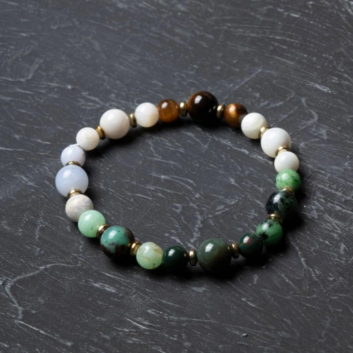 Osmanlı Doğal Taş Sertifikalı Yengeç Burcu Doğal Taş Bileklik