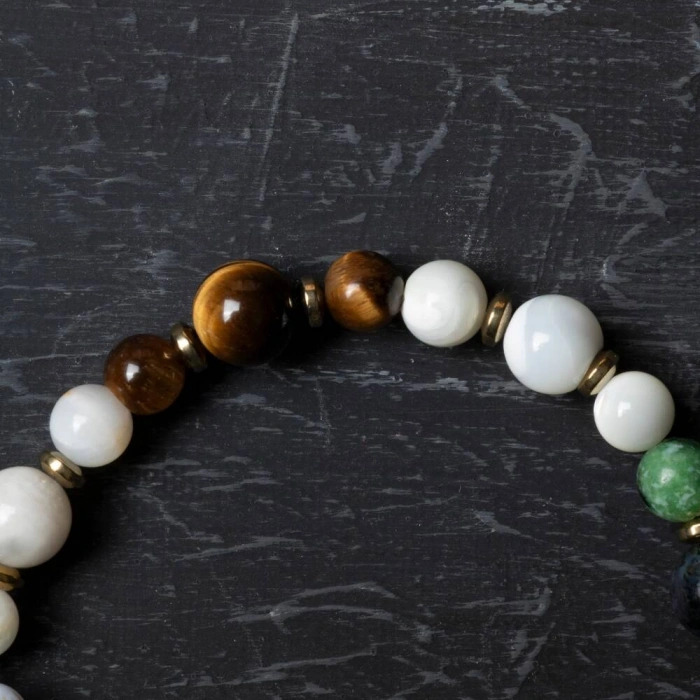 Osmanlı Doğal Taş Sertifikalı Yengeç Burcu Doğal Taş Bileklik