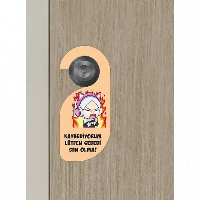 Oyun Oynuyorum Kız Kapı Askısı Kapı Uyarı Levhası