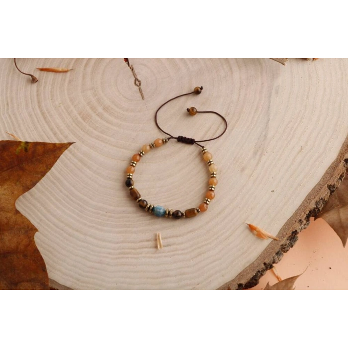 Patara Kaplangözü Aventurin Apatit Doğal Taş Bileklik