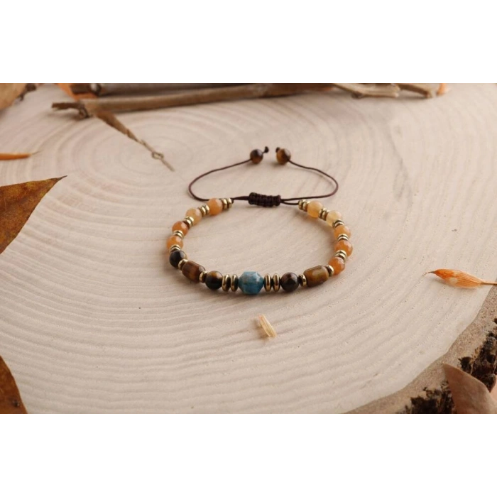 Patara Kaplangözü Aventurin Apatit Doğal Taş Bileklik