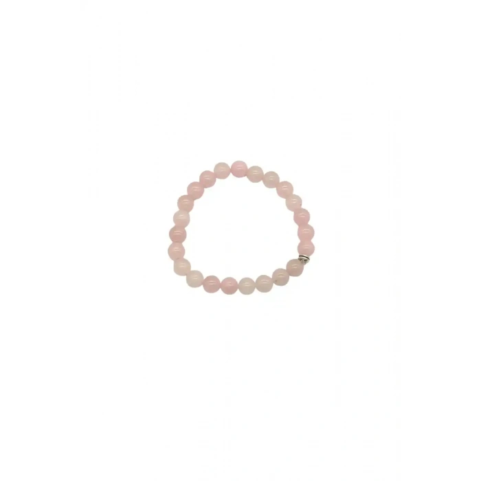 Pembe Kuvars Doğal Taş Bileklik