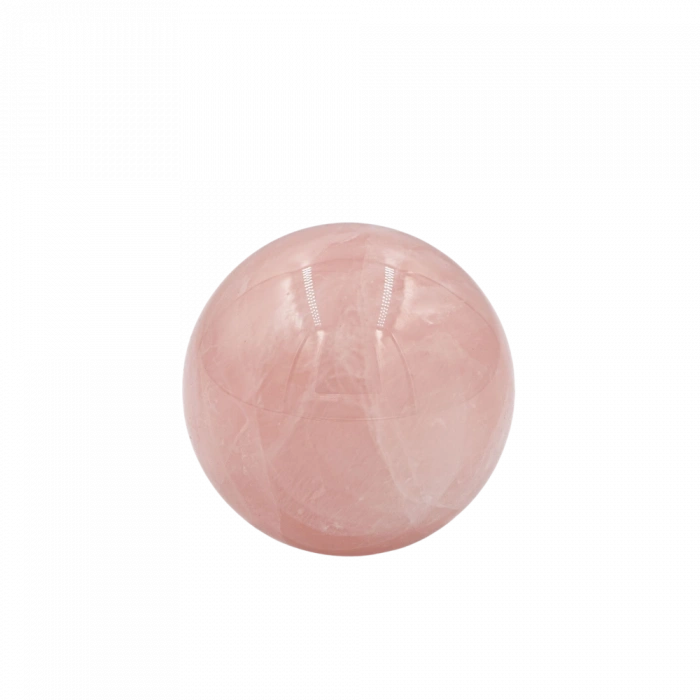 Pembe Kuvars Doğal Taş Küre Tımbıl El Taşı