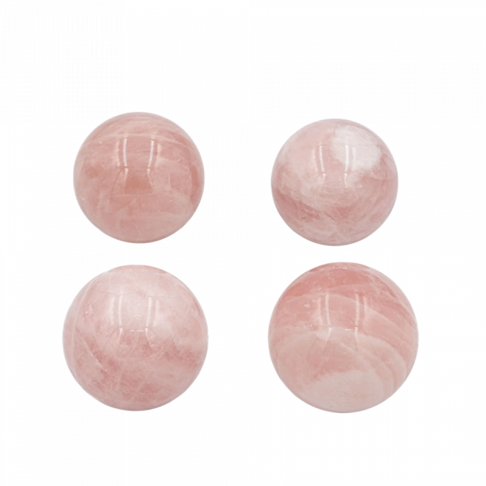 Pembe Kuvars Doğal Taş Küre Tımbıl El Taşı
