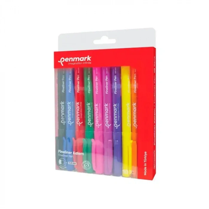 Penmark Fineliner Kalem 0.6 mm Japon Uç 10 Lu
