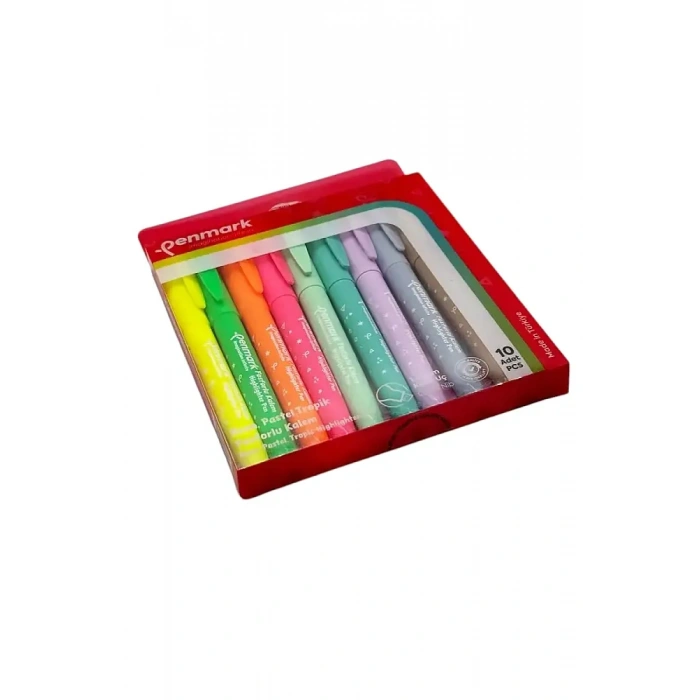 Penmark Kalem Tipi Fosforlu Bristol Kalem Neon Pastel Tropik Renkler 10 Lu