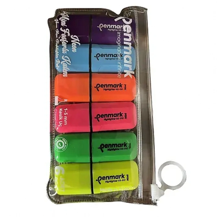 Penmark Mini Fosforlu Kalem 6 Lı Neon Renkler