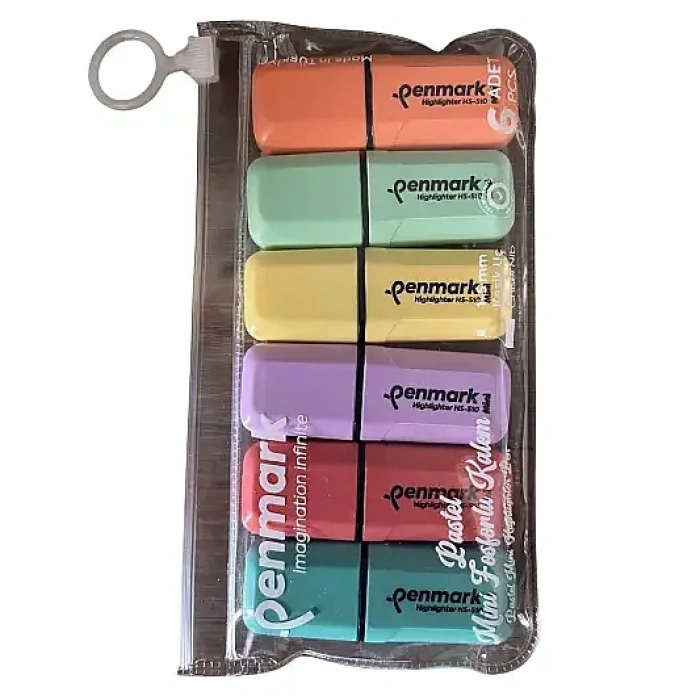 Penmark Mini Fosforlu Kalem 6 Lı Pastel Renkler
