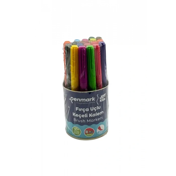 Penmark Yıkanabilir Süper Jumbo Keçeli Kalem Brush Uç 18 Li Metal Kutu