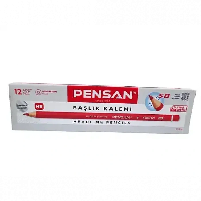 Pensan Kurşun Kalem Ekonomik Başlık Kırmızı 12 Li