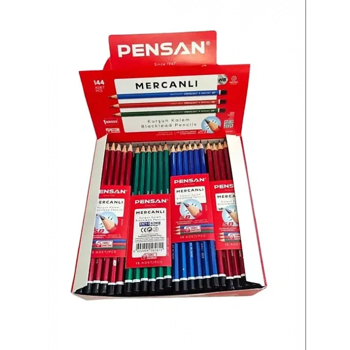 Pensan Kurşun Kalem Mercanlı 12 Li