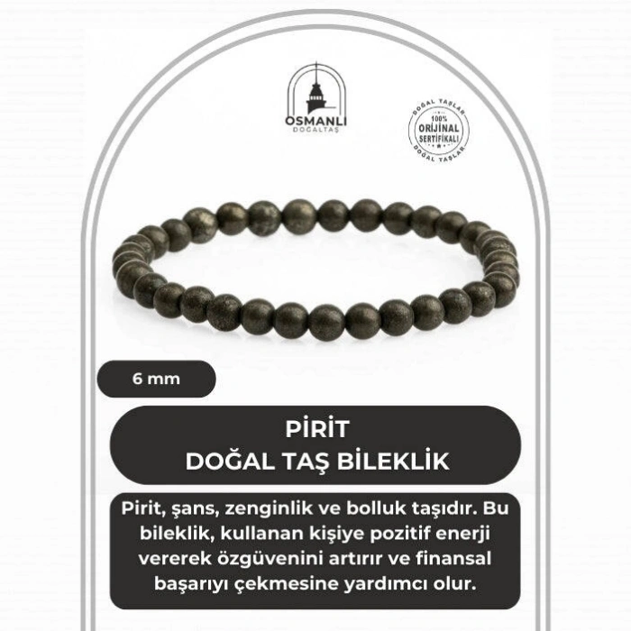 Pirit 6mm Doğal Taş Bileklik