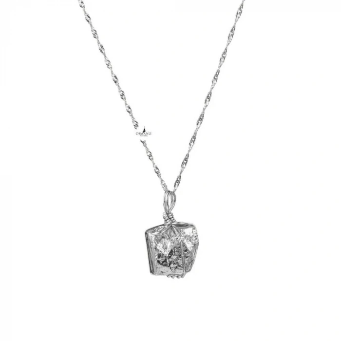 Prit Doğal Taş Gümüş Zincir Kolye