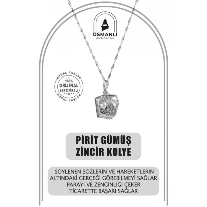 Prit Doğal Taş Gümüş Zincir Kolye