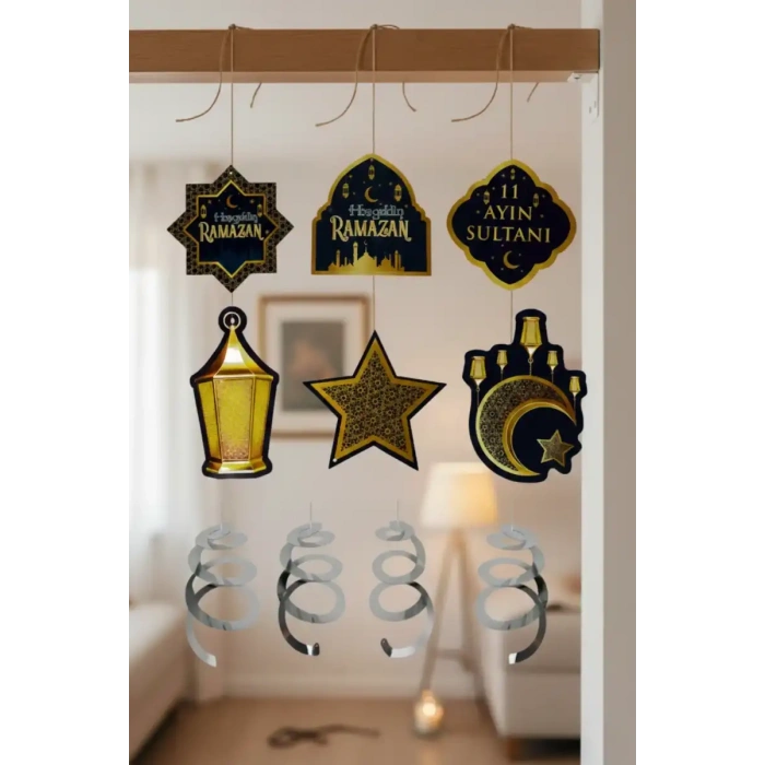 Ramazan-ı Şerif Çift Taraflı Sarkıt Süs 6 Lı