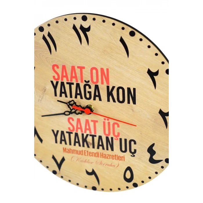 Arapça Saat On Yatağa Kon Saat 30x30 cm