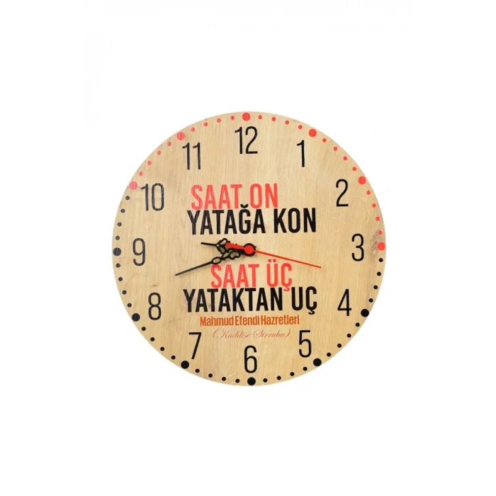 Türkçe Saat On Yatağa Kon Saat 30x30 cm