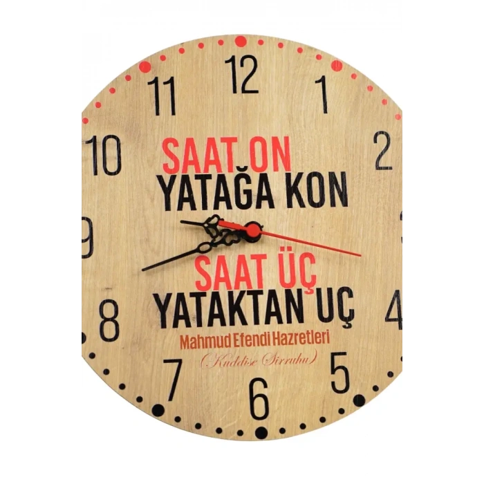 Türkçe Saat On Yatağa Kon Saat 30x30 cm