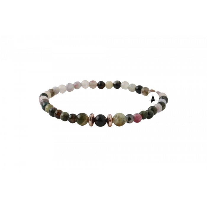 Renkli Turmalin 4mm Doğal Taş Bileklik