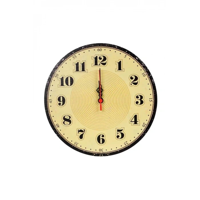 Retro Büyük Rakamlı Duvar Saati 30x30 cm