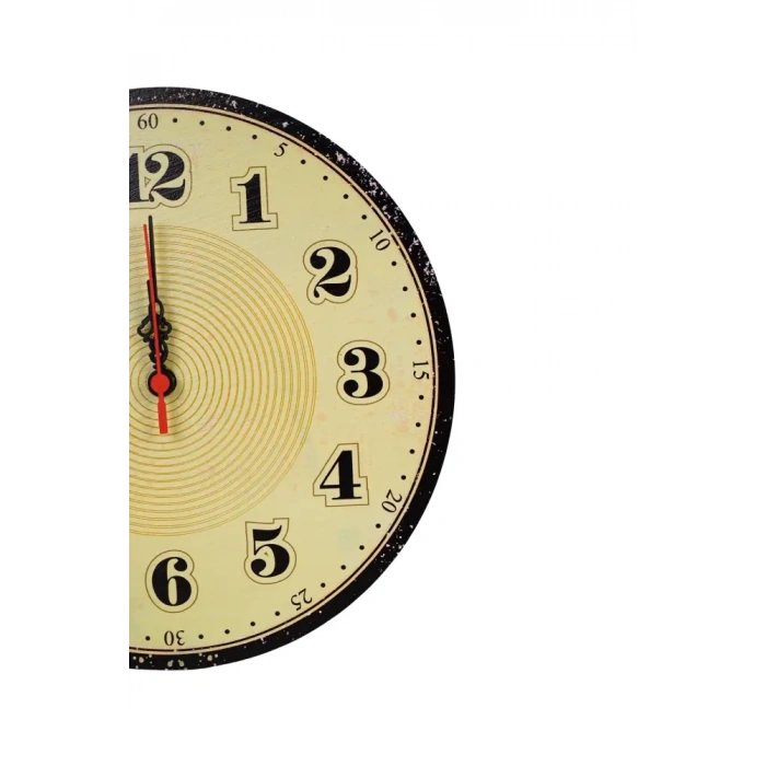 Retro Büyük Rakamlı Duvar Saati 30x30 cm