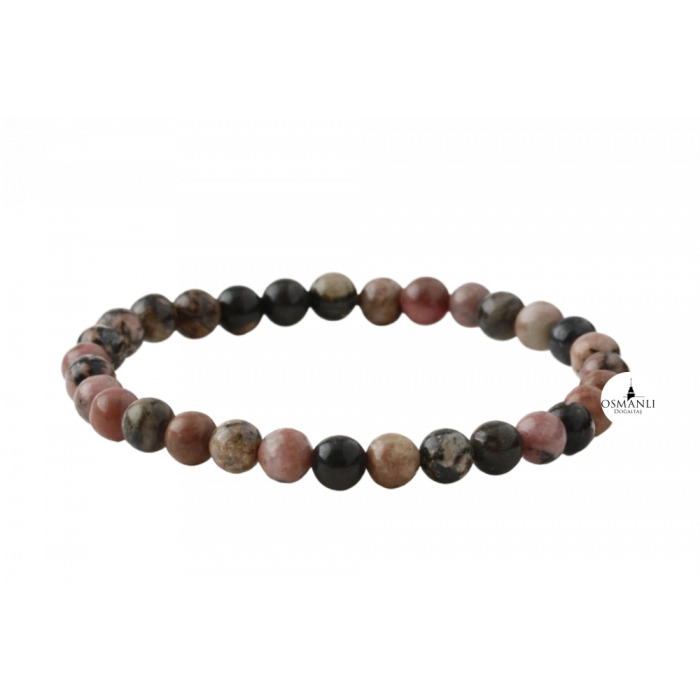 Rodonit 6mm Doğal Taş Bileklik