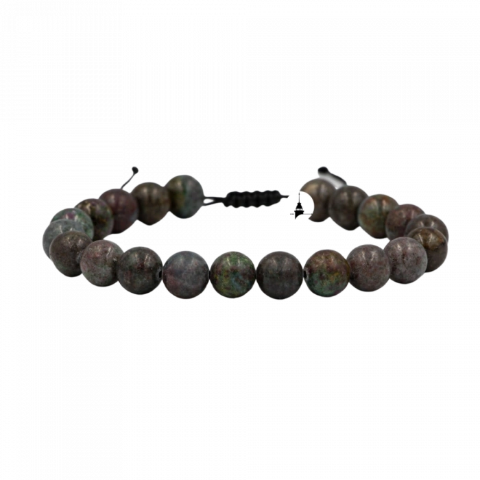 Ruby Kiyanit 8mm Merdiven Kapama Doğal Taş Bileklik