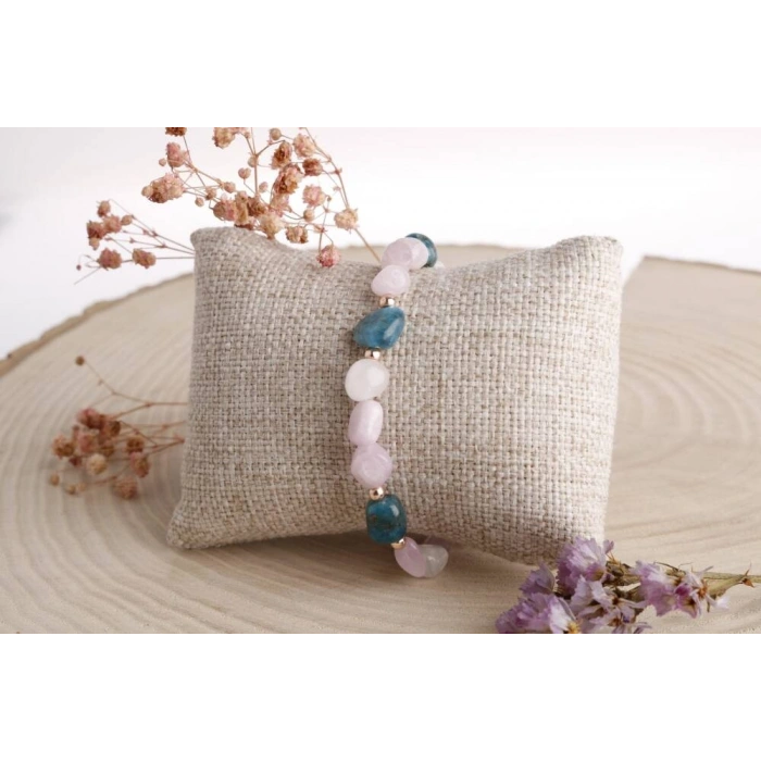 Sarel, Apatit-Pembe Gül Kuvars Doğaltaş Bileklik