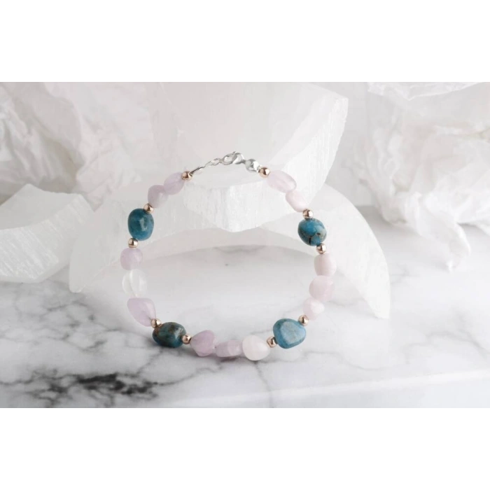 Sarel, Apatit-Pembe Gül Kuvars Doğaltaş Bileklik