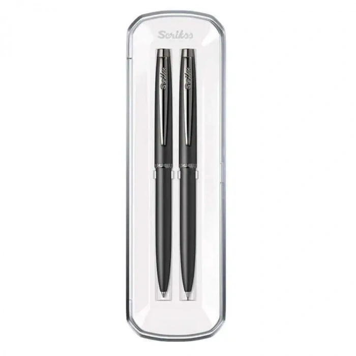 Scrikss 108 Prestige Tükenmez - Mekanik Kurşun Kalem Takım Mat Siyah