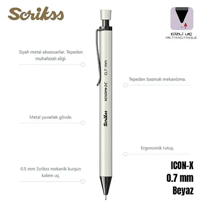 Scrikss İcon-X Versatil 0.7 mm Beyaz