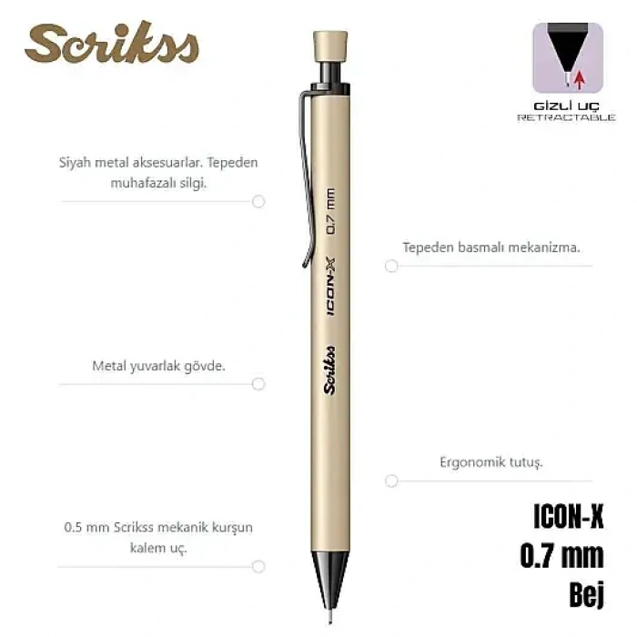 Scrikss İcon-X Versatil 0.7 mm Krem