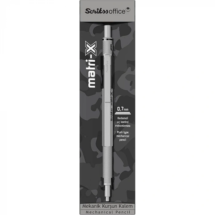 Scrikss Matri-X Mekanik Kurşun Kalem 0.7 mm Açık Gri