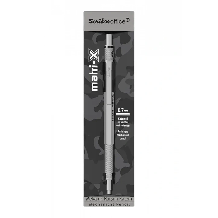 Scrikss Matri-X Mekanik Kurşun Kalem 0.7 mm Açık Gri
