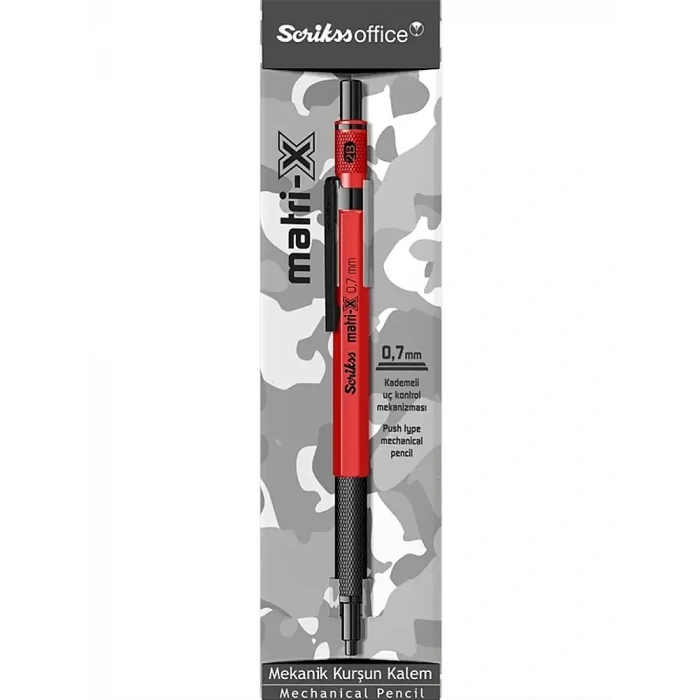 Scrikss Matri-X Mekanik Kurşun Kalem 0.7 mm Kırmızı