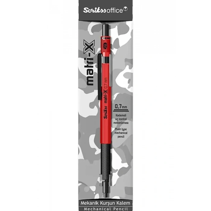 Scrikss Matri-X Mekanik Kurşun Kalem 0.7 mm Kırmızı