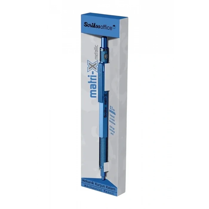 Scrikss Matri-X Mekanik Kurşun Kalem 0.7 mm Metalik Mavi