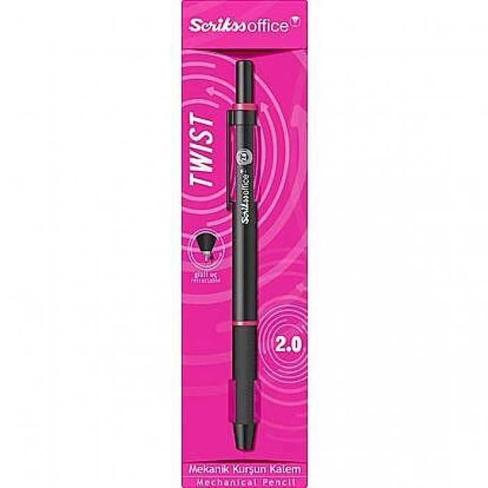 Scrikss Twist Mekanik Kurşun Kalem 2 mm Pembe